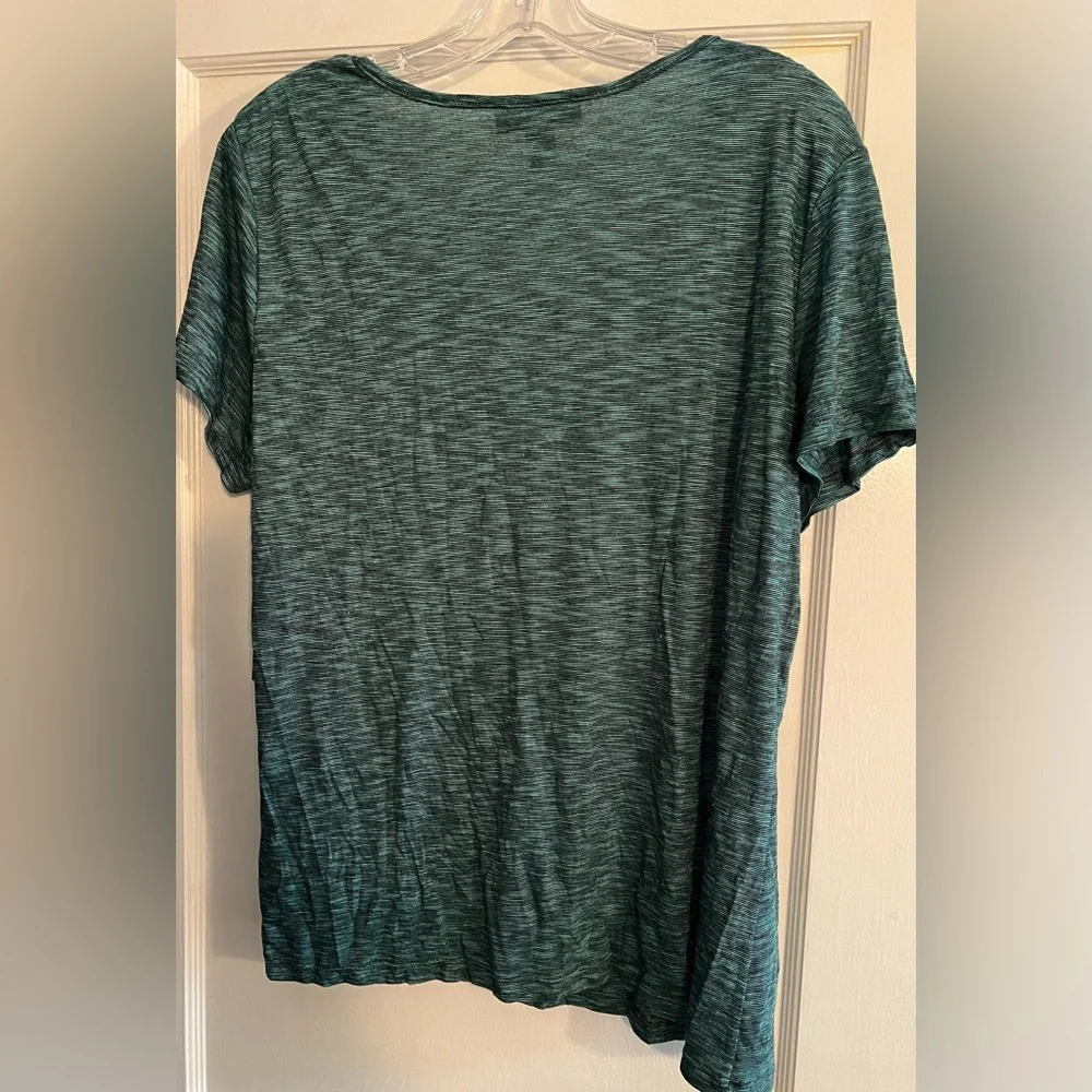 Style & Co. Teal Mandala Short Sleeve Top - Picture 3 of 5